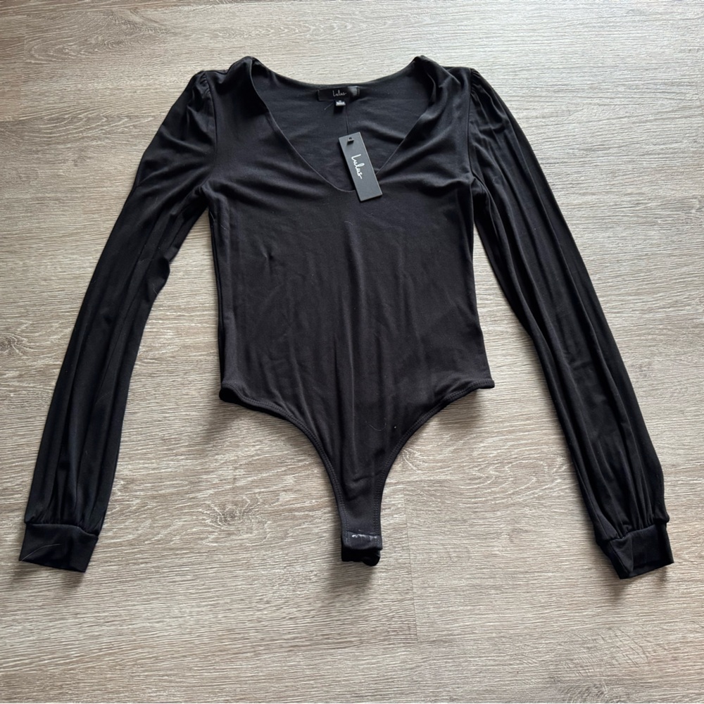 Lulu's Classic Black Long-Sleeve Bodysuit